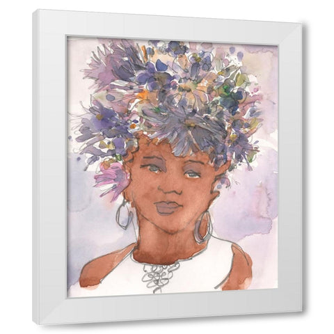 A Sister Moment I White Modern Wood Framed Art Print by Dixon, Samuel