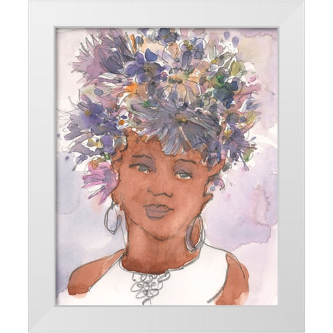 A Sister Moment I White Modern Wood Framed Art Print by Dixon, Samuel