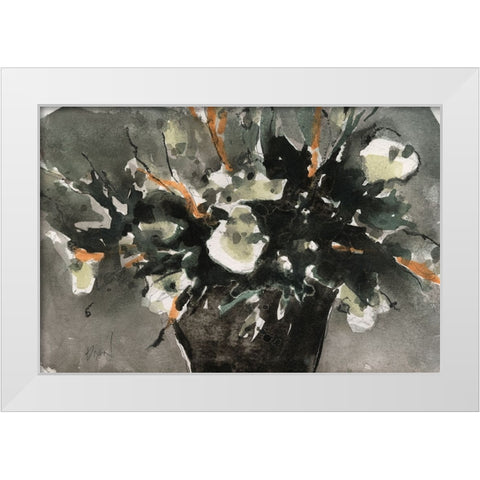 Dark Flower Aesthetic  I White Modern Wood Framed Art Print by Dixon, Samuel