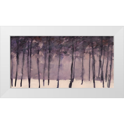 Misty Tree Line I White Modern Wood Framed Art Print by Dixon, Samuel