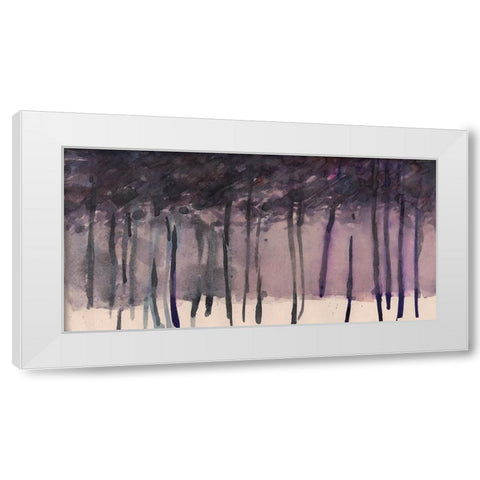 Misty Tree Line II White Modern Wood Framed Art Print by Dixon, Samuel