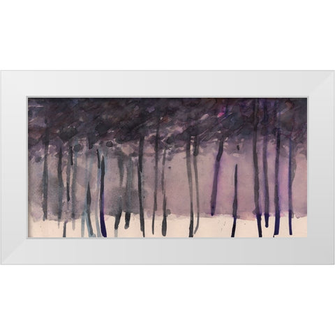 Misty Tree Line II White Modern Wood Framed Art Print by Dixon, Samuel