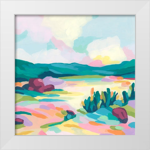 Pink Rock Valley II White Modern Wood Framed Art Print by Vess, June Erica