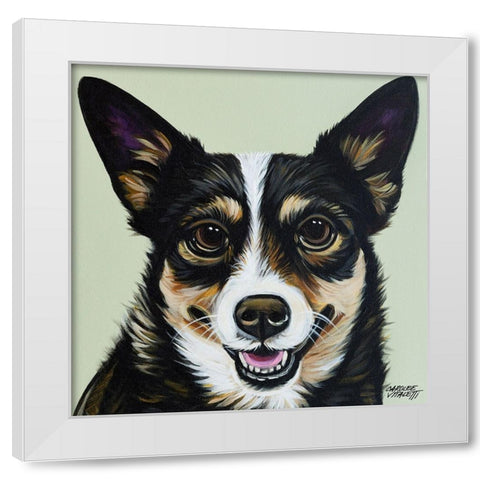 Black and Tan Corgi White Modern Wood Framed Art Print by Vitaletti, Carolee