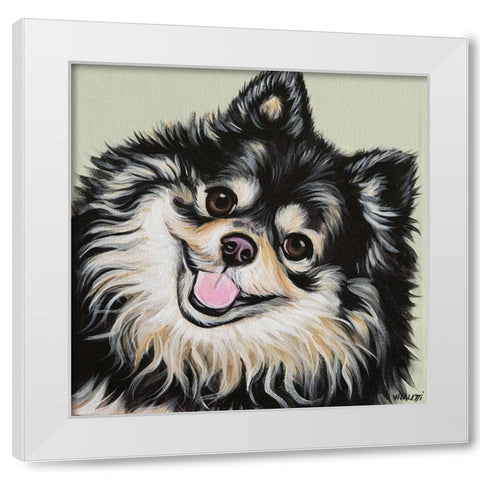 Black and Tan Pomeranian White Modern Wood Framed Art Print by Vitaletti, Carolee