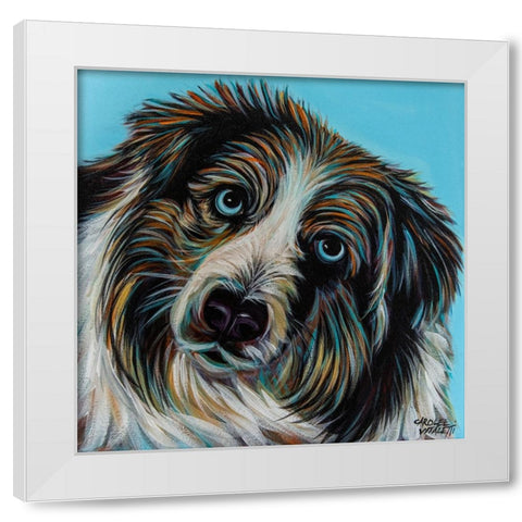 Blue Eyed Dog White Modern Wood Framed Art Print by Vitaletti, Carolee