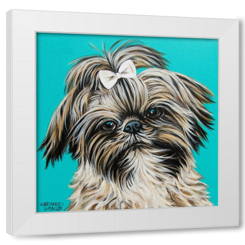 Girly Shih Tzu White Modern Wood Framed Art Print by Vitaletti, Carolee