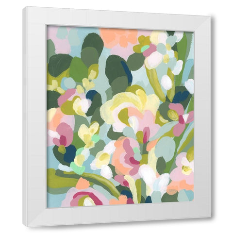 Dew Drop Flowers II White Modern Wood Framed Art Print by Vess, June Erica