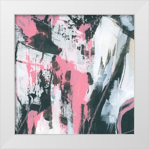 Graffiti Kiss II White Modern Wood Framed Art Print by Vess, June Erica