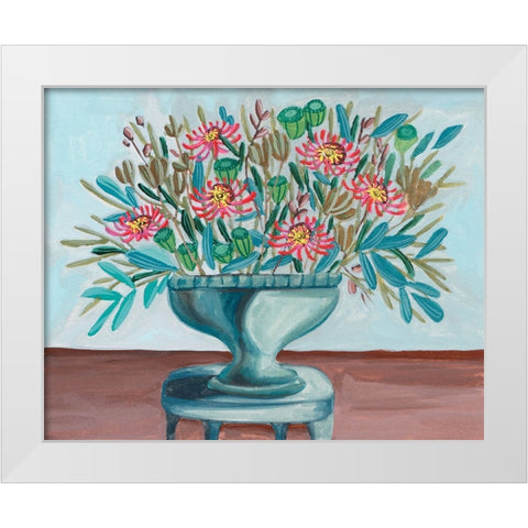 Spring Vase on Pedestal I White Modern Wood Framed Art Print by Wang, Melissa