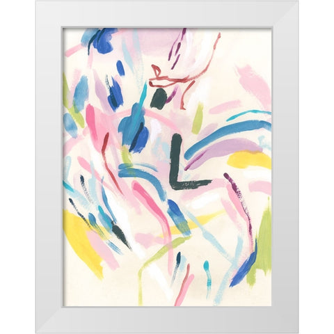Petit Allegro I White Modern Wood Framed Art Print by Vess, June Erica