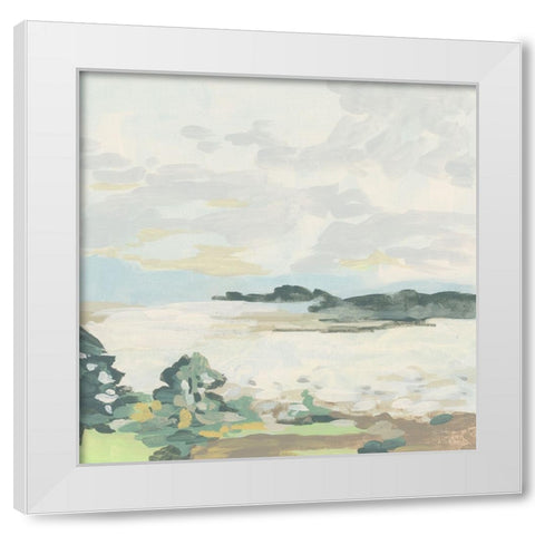 Ivory Lake I White Modern Wood Framed Art Print by Vess, June Erica