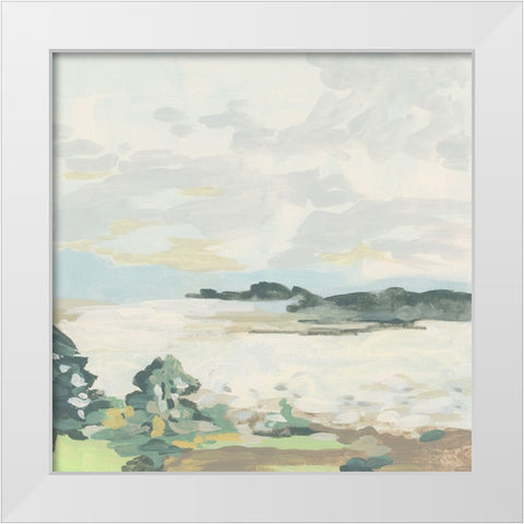 Ivory Lake I White Modern Wood Framed Art Print by Vess, June Erica