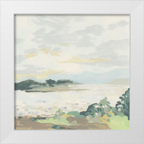 Ivory Lake II White Modern Wood Framed Art Print by Vess, June Erica