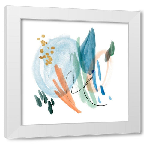 Vibrant Circles V White Modern Wood Framed Art Print by Wang, Melissa