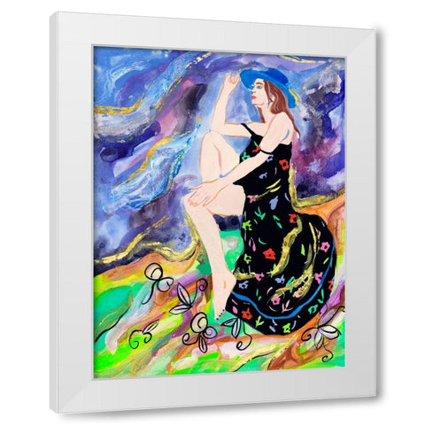 Night Galaxy I White Modern Wood Framed Art Print by Wang, Melissa