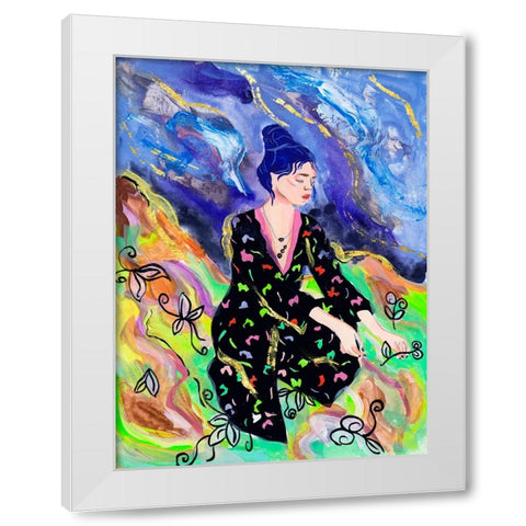 Night Galaxy IV White Modern Wood Framed Art Print by Wang, Melissa