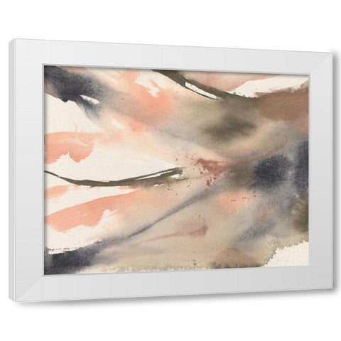 Neutral Fluidity I White Modern Wood Framed Art Print by Goldberger, Jennifer