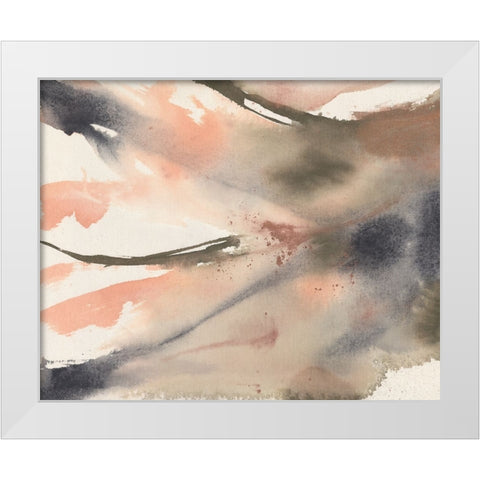 Neutral Fluidity I White Modern Wood Framed Art Print by Goldberger, Jennifer