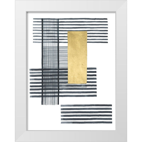 Boxed Plaid I White Modern Wood Framed Art Print by Lam, Vanna