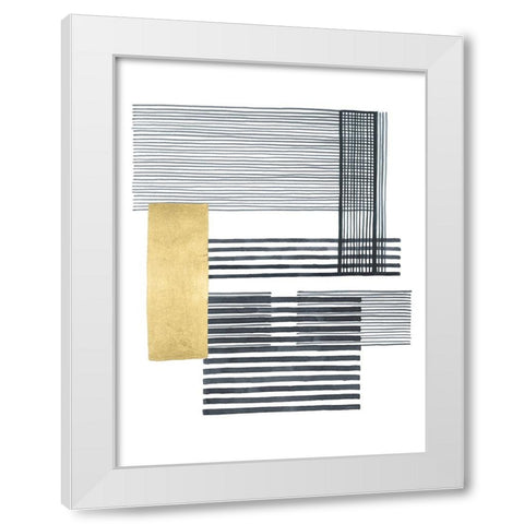 Boxed Plaid II White Modern Wood Framed Art Print by Lam, Vanna