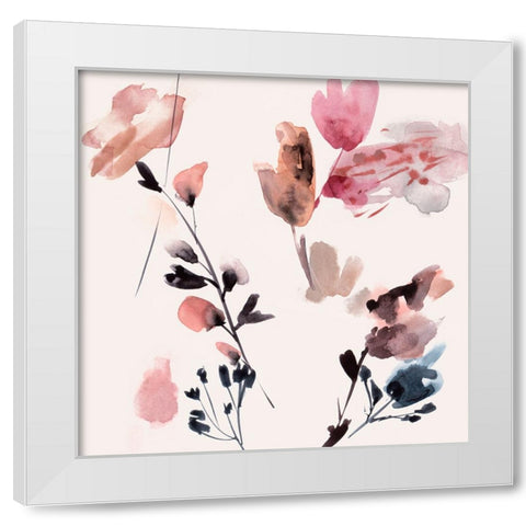 Flower Dreams VI White Modern Wood Framed Art Print by Wang, Melissa