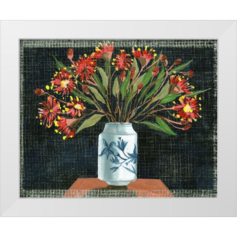 Night Flowers I White Modern Wood Framed Art Print by Wang, Melissa