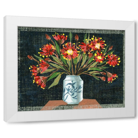 Night Flowers II White Modern Wood Framed Art Print by Wang, Melissa