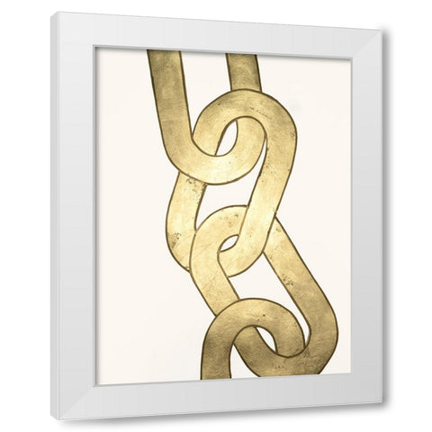 Gold Chains I White Modern Wood Framed Art Print by Lam, Vanna