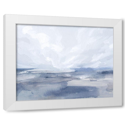 Periwinkle Seas I White Modern Wood Framed Art Print by Barnes, Victoria