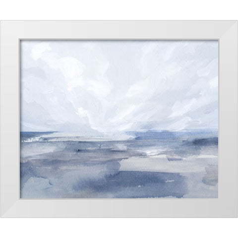 Periwinkle Seas I White Modern Wood Framed Art Print by Barnes, Victoria