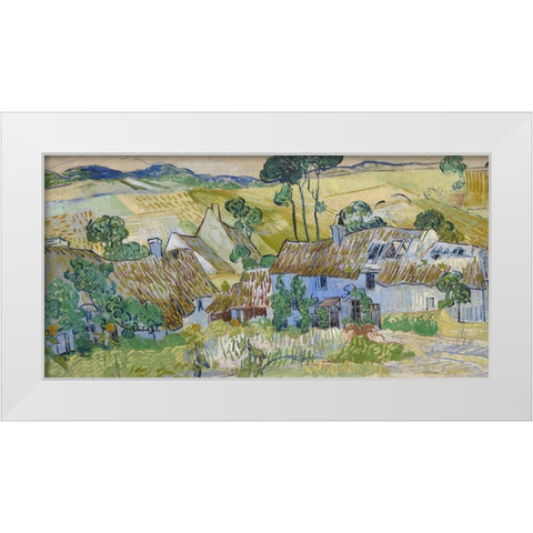 Farms near Auvers White Modern Wood Framed Art Print by Van Gogh, Vincent