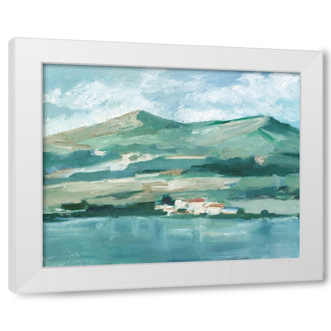 European Seaside Villiage II White Modern Wood Framed Art Print by Harper, Ethan