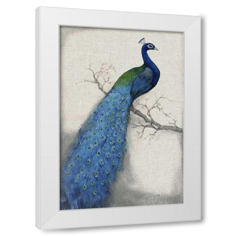 Peacock Blue I White Modern Wood Framed Art Print by OToole, Tim