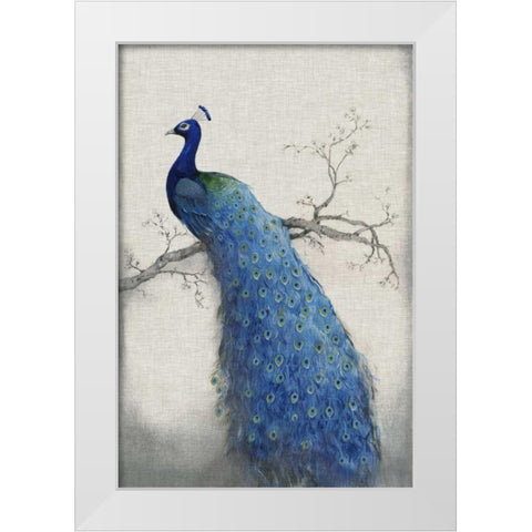 Peacock Blue II White Modern Wood Framed Art Print by OToole, Tim