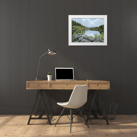 Lake Overlook I White Modern Wood Framed Art Print by Barnes, Victoria