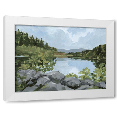 Lake Overlook I White Modern Wood Framed Art Print by Barnes, Victoria