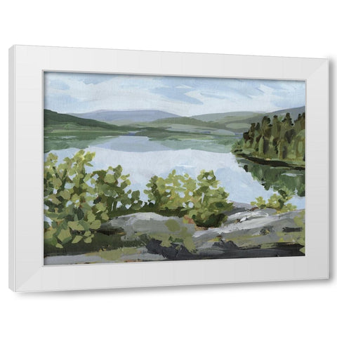 Lake Overlook II White Modern Wood Framed Art Print by Barnes, Victoria