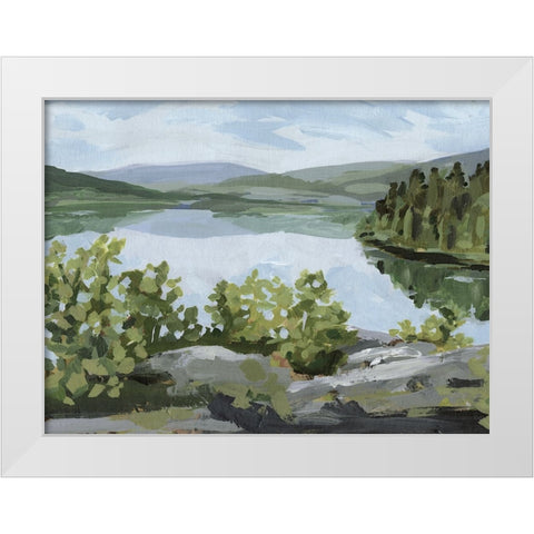 Lake Overlook II White Modern Wood Framed Art Print by Barnes, Victoria
