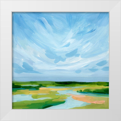 Marshy Coast I White Modern Wood Framed Art Print by Barnes, Victoria