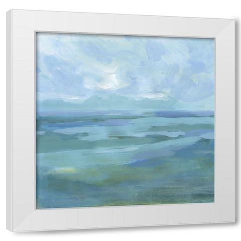 Ocean Skies I White Modern Wood Framed Art Print by Barnes, Victoria