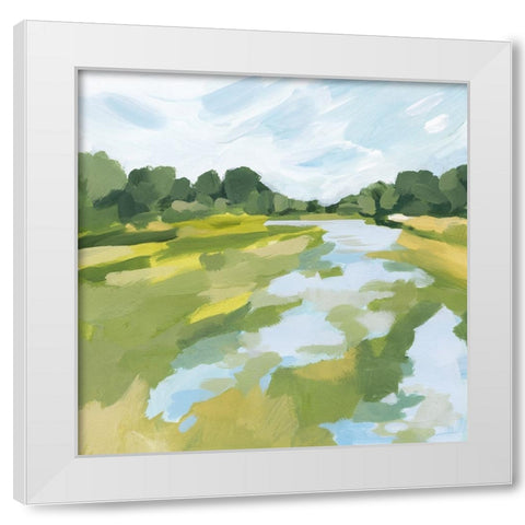 Verdant Abstract Wetland I White Modern Wood Framed Art Print by Barnes, Victoria