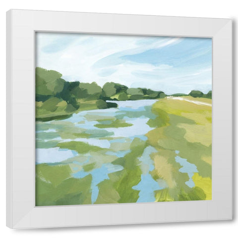 Verdant Abstract Wetland II White Modern Wood Framed Art Print by Barnes, Victoria