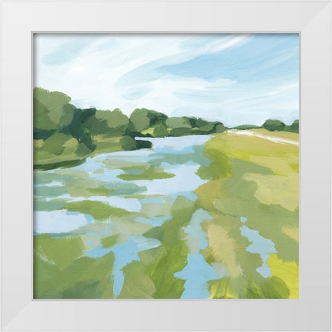 Verdant Abstract Wetland II White Modern Wood Framed Art Print by Barnes, Victoria