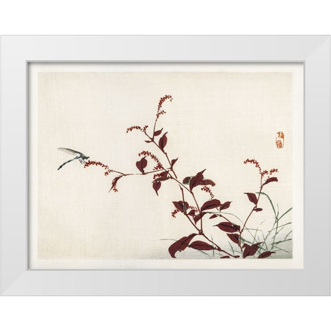 Kono Bairei Dragonflies II White Modern Wood Framed Art Print by Vision Studio