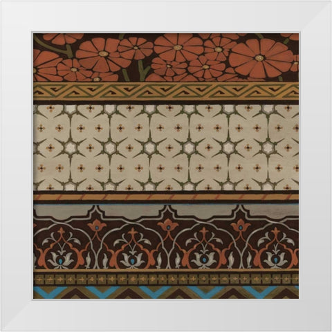 Heirloom Textile I White Modern Wood Framed Art Print by Vess, June Erica