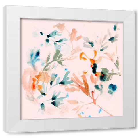 Peach Bloom I White Modern Wood Framed Art Print by Wang, Melissa
