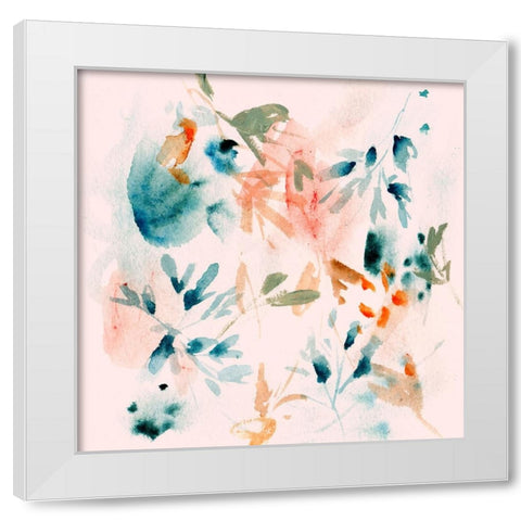 Peach Bloom III White Modern Wood Framed Art Print by Wang, Melissa