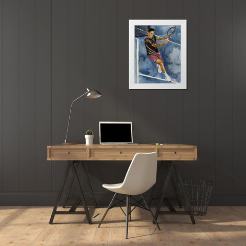 Tennis Court II White Modern Wood Framed Art Print by Wang, Melissa