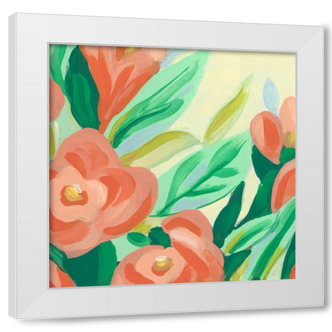 Tropical Flower Song II White Modern Wood Framed Art Print by Vess, June Erica